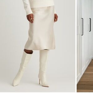 Quince Washable Silk Skirt - Champagne